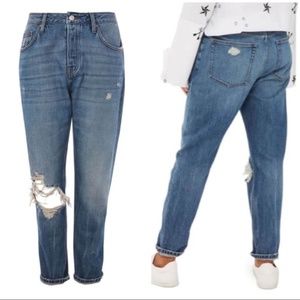 Topshop Hayden Busted Knee Jeans
